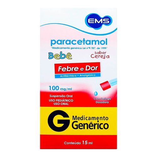 Paracetamol Gotas 100mg Genérico EMS 15ml Paracetamol Gotas 100mg Genérico EMS 15ml