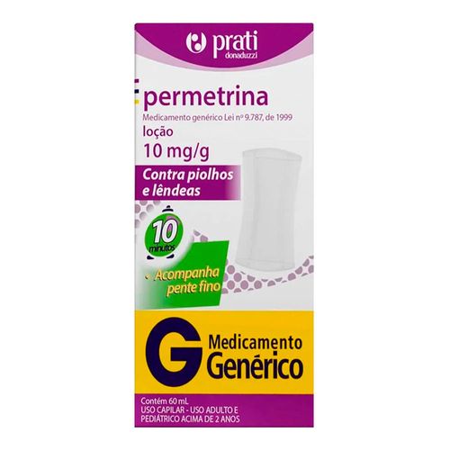 Permetrina 10mg/G Genérico Prati, Donaduzzi & Cia 60ml Loção Permetrina 10mg/G Genérico Prati, Donaduzzi & Cia 60ml Loção