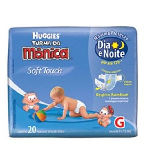 Fralda Descartável Turma da Mônica Soft Touch Grande 20 Unidades Fralda Descartável Turma da Mônica Soft Touch Grande 20 Unidades