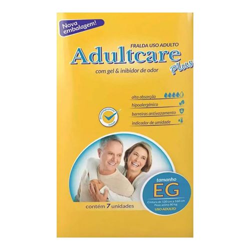 FRALDA GERIÁTRICA ADULTCARE C/7 INCOFRAL - BRINDE