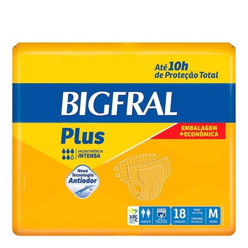 Fralda Geriátrica Bigfral Plus Média 18 Unidades Fralda Geriátrica Bigfral Plus Média 18 Unidades