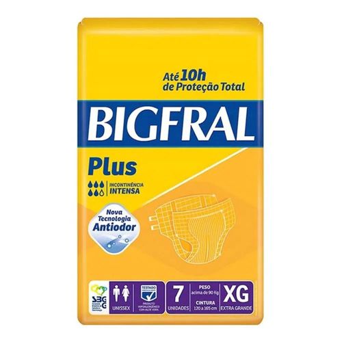 Fralda Geriátrica Bigfral Plus XG 7 Unidades Fralda Geriátrica Bigfral Plus XG 7 Unidades