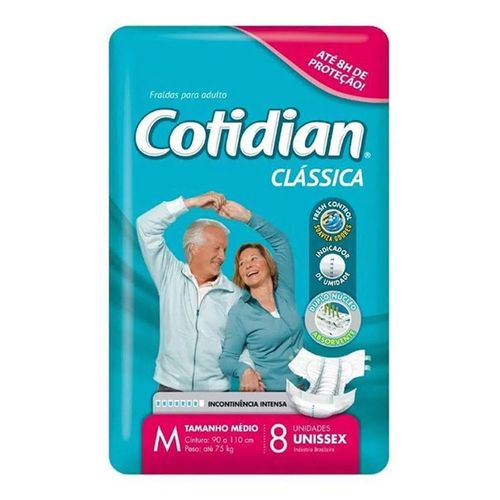 Fralda Geriátrica Cotidian Clássica M 8 Unidades
