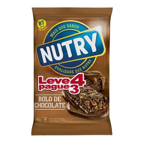 Barra de Cereal Nutry Bolo de Chocolate 4 Unidades