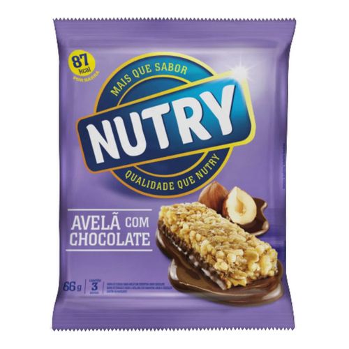 Barra de Cereal Nutry Light Avelã com Chocolate 22g 3 Unidades Barra de Cereal Nutry Light Avelã com Chocolate 22g 3 Unidades