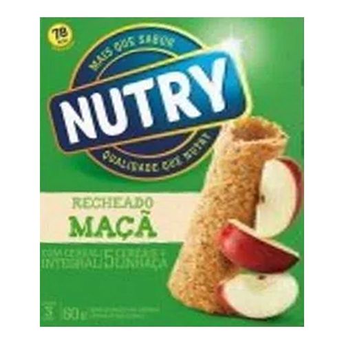 Barra de Cereal Nutry Maçã e Canela C/ 3 Unidades