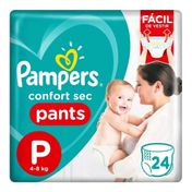 Fralda Pampers Confort Sec Pants P 24 unidades