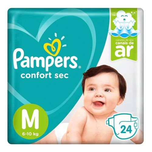 Fralda Pampers Confort Sec Tamanho M - 24 unidades Fralda Pampers Confort Sec Tamanho M - 24 unidades