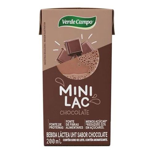 Bebida Láctea UHT Sabor Chocolate Verde Campo 200ml Bebida Láctea UHT Sabor Chocolate Verde Campo 200ml