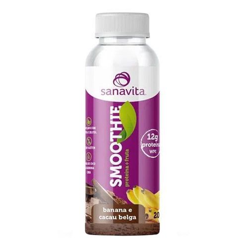 Bebida Proteica Smoothie Sabor Banana e Cacau Belga - Sanavita - Frasco 20g Bebida Proteica Smoothie Sabor Banana e Cacau Belga - Sanavita - Frasco 20g