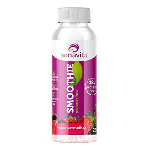 Bebida Proteica Smoothie Sabor Frutas Vermelhas - Sanavita - Frasco 20g