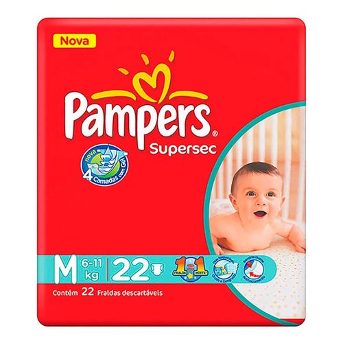 Fralda Pampers Supersec Tamanho M - 22 unidades Fralda Pampers Supersec Tamanho M - 22 unidades