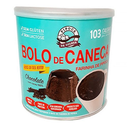 Bolo de Caneca sem Açúcar Sabor Chocolate - Pipioca de Colher - 95g Bolo de Caneca sem Açúcar Sabor Chocolate - Pipioca de Colher - 95g
