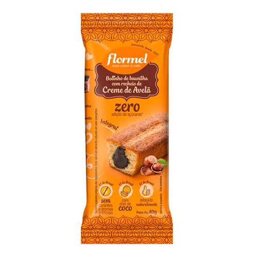 Bolinho Integral Flormel Baunilha Recheado com Avelã 40g Bolinho Integral Flormel Baunilha Recheado com Avelã 40g