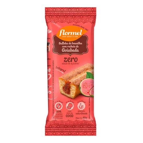 Bolinho Integral Flormel Baunilha Recheado com Goiabada 40g Bolinho Integral Flormel Baunilha Recheado com Goiabada 40g