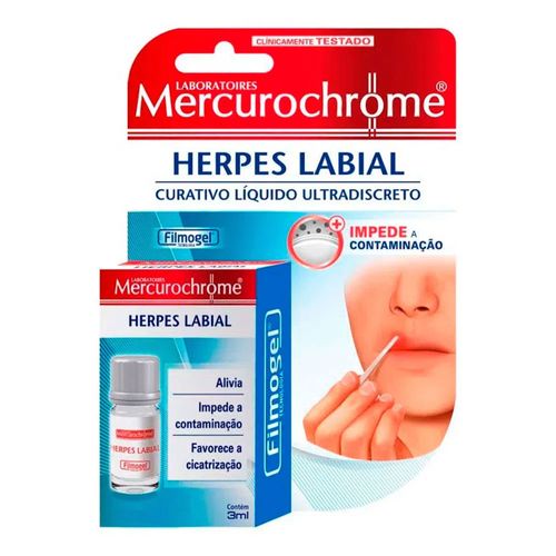 Filmogel Curativo Mercurochrome Herpes Labial 3ml Filmogel Curativo Mercurochrome Herpes Labial 3ml