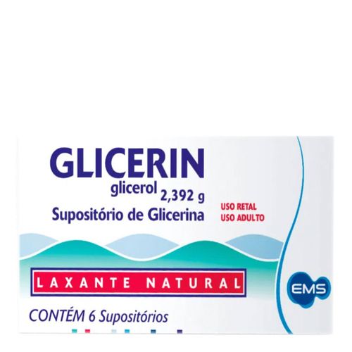 Glicerin Adulto EMS 6 Supositórios Glicerin Adulto EMS 6 Supositórios