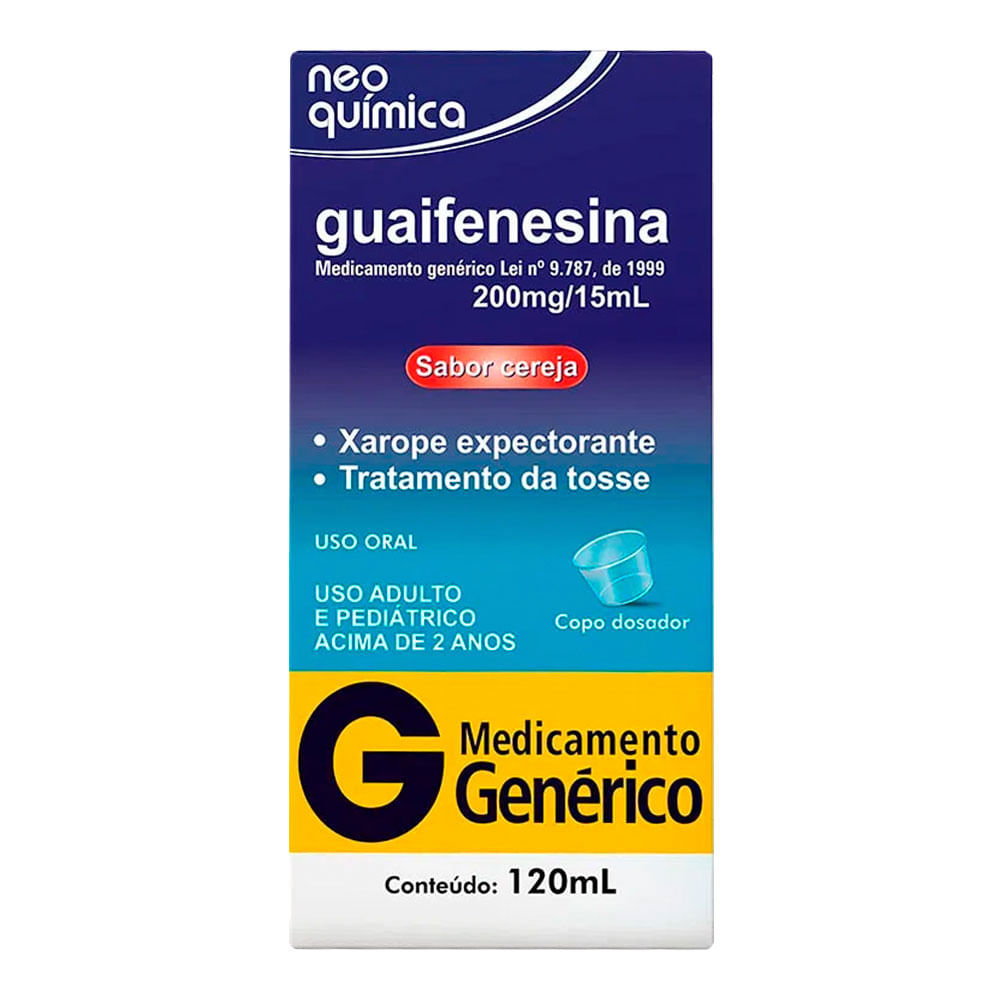 Guaifenesina 200mg/15ml Genérico EMS Xarope - 120ml - Drogarias Pacheco