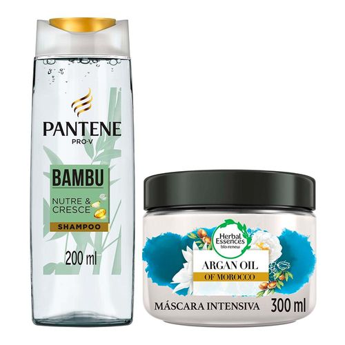 Kit Shampoo Pantene Bambu 200ml + Máscara Capilar Reconstrução 300ml Kit Shampoo Pantene Bambu 200ml + Máscara Capilar Reconstrução 300ml
