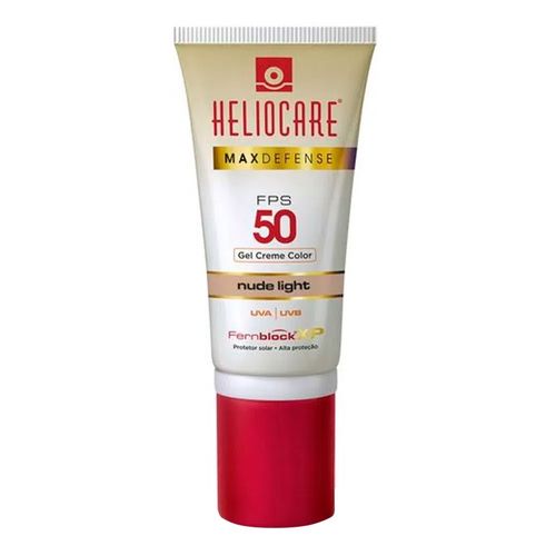 Protetor Solar Facial Heliocare Fps 50 Max Defense Color Nude Light 50G Gel Creme