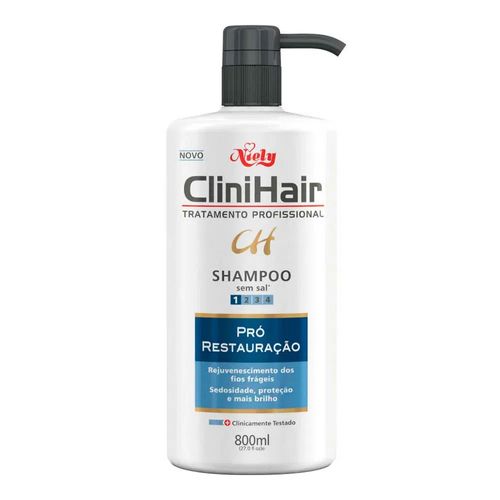 Shampoo Niely CliniHair Pró-Restauração 800ml Shampoo Niely CliniHair Pró-Restauração 800ml