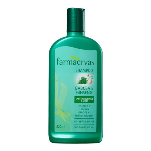 Shampoo Farmaervas Babosa E Ginseng Cabelos Normais A Secos 320ml