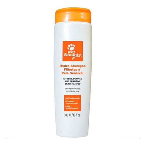 Shampoo Pet Society Hydra Filhotes e Pele Sensível Cães e Gatos - 300ml Shampoo Pet Society Hydra Filhotes e Pele Sensível Cães e Gatos - 300ml
