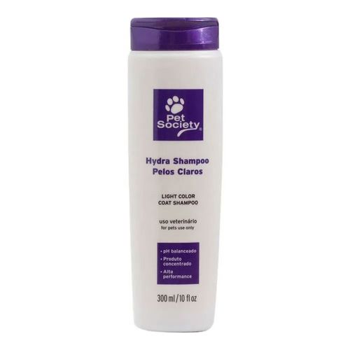 Shampoo Pet Society Hydra Pelos Claros Cães e Gatos - 300ml Shampoo Pet Society Hydra Pelos Claros Cães e Gatos - 300ml