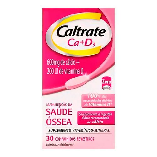 Suplemento de Cálcio e Vitamina D Caltrate 600 + D200UI 30 Comprimidos Suplemento de Cálcio e Vitamina D Caltrate 600 + D200UI 30 Comprimidos