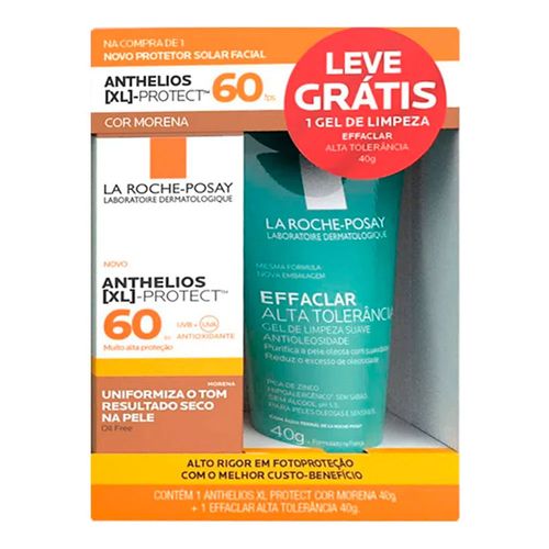 Protetor Solar La Roche-Posay Anthelios XL Protect FPS60 Cor Morena 40g + Gel Effaclar 40g Protetor Solar La Roche-Posay Anthelios XL Protect FPS60 Cor Morena 40g + Gel Effaclar 40g