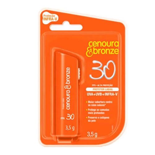 Protetor Solar Labial Cenoura & Bronze FPS30 3,5g Protetor Solar Labial Cenoura & Bronze FPS30 3,5g