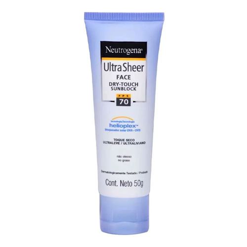 Protetor Solar Neutrogena Ultra Sheer Face FPS 70 Toque Seco 50ml Protetor Solar Neutrogena Ultra Sheer Face FPS 70 Toque Seco 50ml