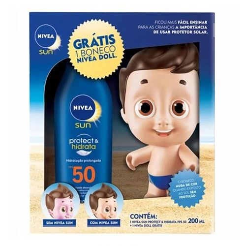 Protetor Solar Nivea Sun FPS50 200ml Grátis Boneco Doll Menino Protetor Solar Nivea Sun FPS50 200ml Grátis Boneco Doll Menino