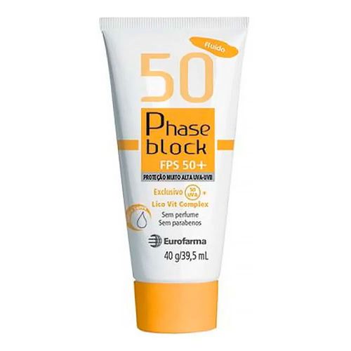 Protetor Solar Phaseblock Fluido Fps50 +40gr Protetor Solar Phaseblock Fluido Fps50 +40gr
