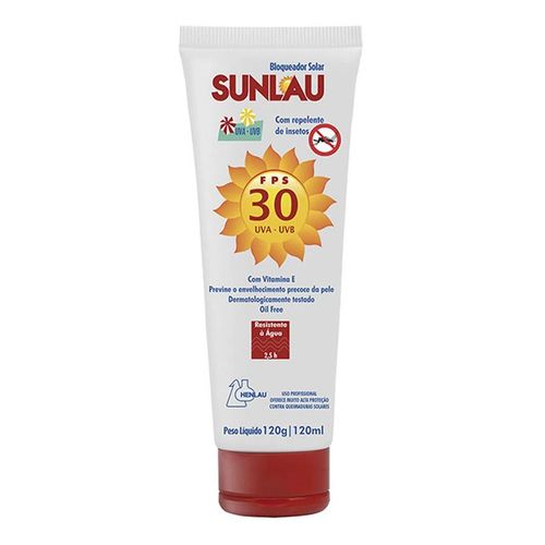 Protetor Solar Repelente Sunlau FPS 30 2 em 1 Oil Free 120ml Protetor Solar Repelente Sunlau FPS 30 2 em 1 Oil Free 120ml