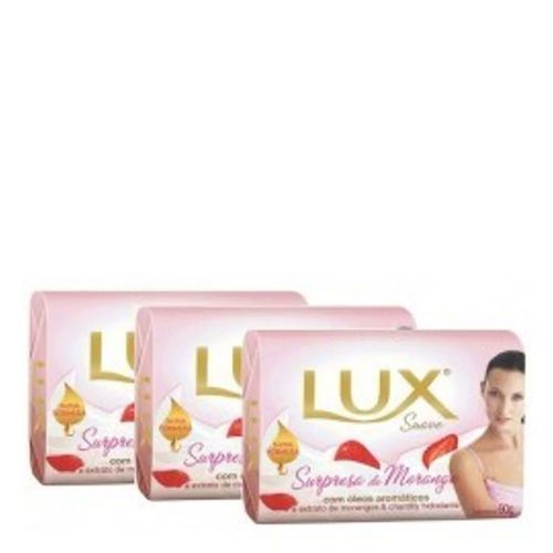 Sabonete Lux Suave Surpresa de Morango 90g 3 Unidades