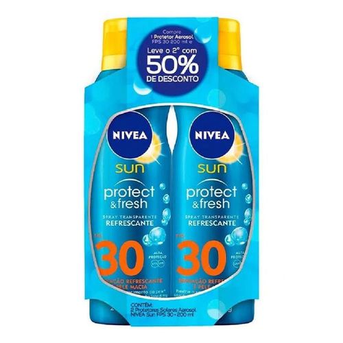 Protetor Solar Spray Nivea Sun Protect & Bronze FPS 30 200ml com 2 unidades Protetor Solar Spray Nivea Sun Protect & Bronze FPS 30 200ml com 2 unidades
