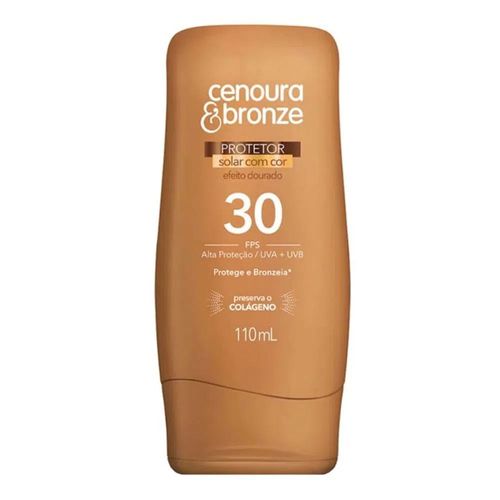 Protetor Solar Cenoura & Bronze com Cor Efeito Dourado FPS 30 110ml Protetor Solar Cenoura & Bronze com Cor Efeito Dourado FPS 30 110ml
