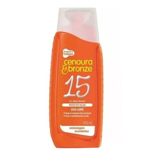 Protetor Solar Cenoura & Bronze FPS 15 200ml Protetor Solar Cenoura & Bronze FPS 15 200ml
