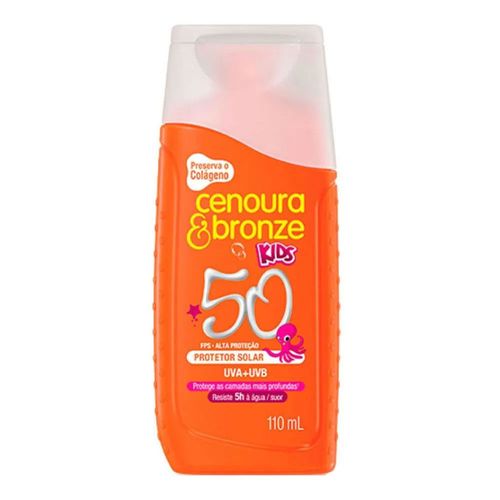 Protetor Solar Cenoura & Bronze Kids FPS 50 110ml Protetor Solar Cenoura & Bronze Kids FPS 50 110ml