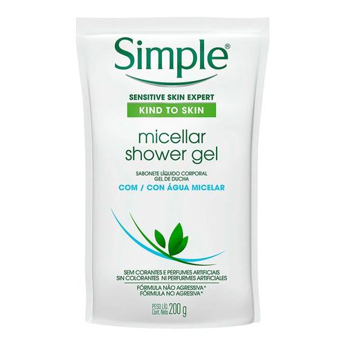 Sabonete Líquido Corporal em Gel Simple Água Micelar Refil 200g Sabonete Líquido Corporal em Gel Simple Água Micelar Refil 200g