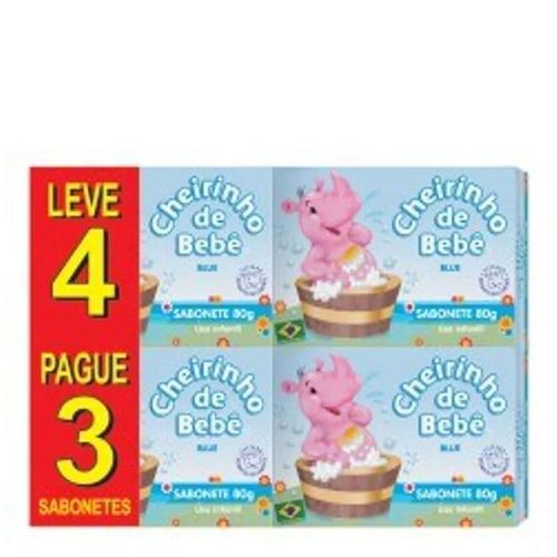 Sabonete Kanitz Cheirinho de Bebe Blue 80g 4 Unidades
