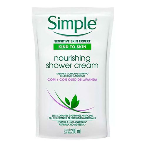 Sabonete Líquido Corporal Simple Nourishing Shower Cream Refil 200ml Sabonete Líquido Corporal Simple Nourishing Shower Cream Refil 200ml