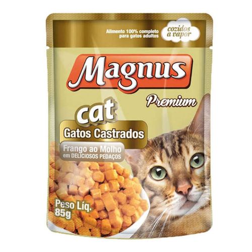 Sache para Gatos Castrados Magnus Frango ao Molho - 85g Sache para Gatos Castrados Magnus Frango ao Molho - 85g