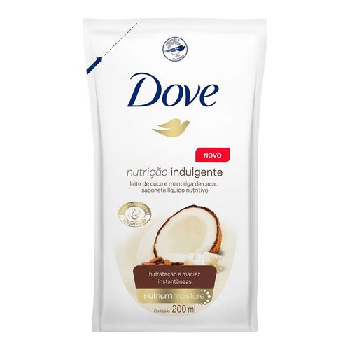Sabonete Líquido Dove Nutrição Indulgente Leite de Coco e Manteiga de Cacau Refil 200ml Sabonete Líquido Dove Nutrição Indulgente Leite de Coco e Manteiga de Cacau Refil 200ml