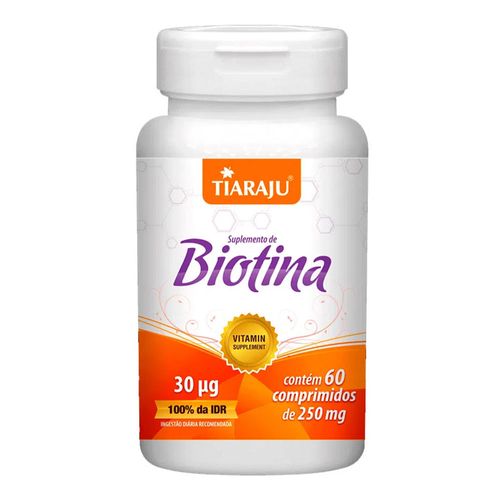 Vitamina Biotina - Tiaraju - 60 Comprimidos de 250mg Vitamina Biotina - Tiaraju - 60 Comprimidos de 250mg