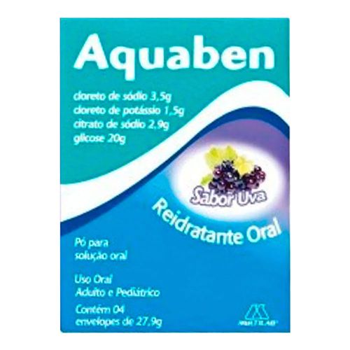 Aquaben 4 Envelopes Sabor Uva Aquaben 4 Envelopes Sabor Uva