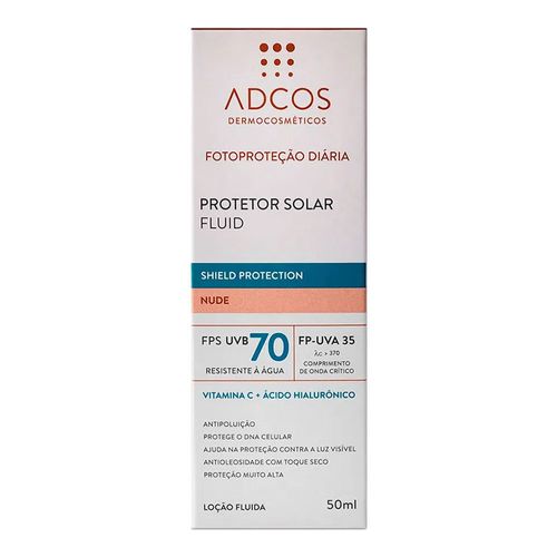 Protetor Solar Facial Adcos Fluid Shield Protection Nude FPS70 50ml