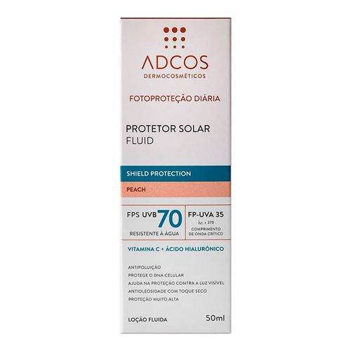 Protetor Solar Facial Adcos Fluid Shield Protection Peach FPS70 50ml Protetor Solar Facial Adcos Fluid Shield Protection Peach FPS70 50ml