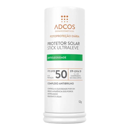 Protetor Solar Facial Adcos Stick Ultraleve Antioleosidade 50 FPS 12g Protetor Solar Facial Adcos Stick Ultraleve Antioleosidade 50 FPS 12g